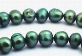 Lustrous Forest-Green Round 5mm Pearls