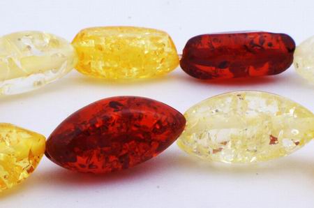 Luscious 3-Tone Amber Prism Beads