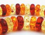 69 Lavishing 3-Tone Amber Rondelle Beads