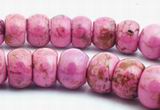 76 Radiant Pink Turquoise Rondell Beads