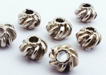 50 Silver Drill-Head Bead Spacers