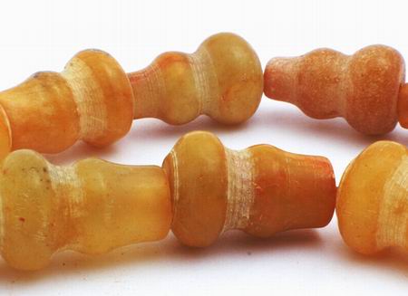 10 Large Yellow Mountain Jade Bottle Beads