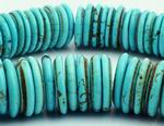 76 Large Blue Turquoise  Disc Beads - For Striking Jewelry!