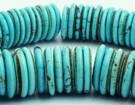 76 Large Blue Turquoise  Disc Beads - For Striking Jewelry!