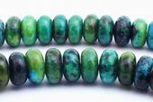 Lustrous Azurite Chrysocolla Rondell Beads