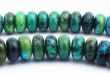 Lustrous Azurite Chrysocolla Rondell Beads