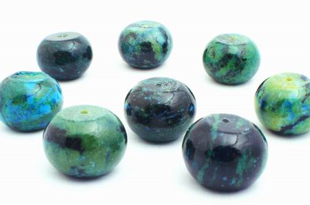 Huge Azurite Chrysocolla Rondell Beads