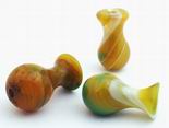 6 Large Yellow & Green Agate Bottle Beads
