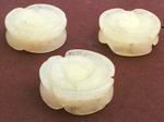 6 Carved Flower Butterscotch Jade Beads