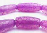 Spring Lavender Web Agate Barrel Beads