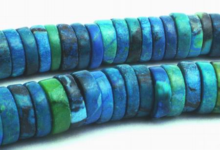 174 Lustrous Azurite Chrysocolla Heishi Beads