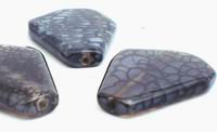 4 Large Fan Shape Web Agate Beads