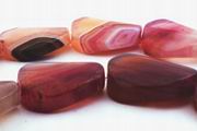 Twist Oval Purple Agate Beads - Unusual!