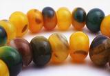 Slinky Yellow & Green Carnelian Rondelle Beads - Large