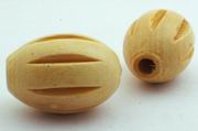 10 Large Oval Natural Wood Beads