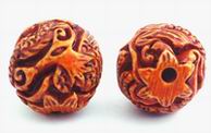 10 Large Carved Dragon & Phoenix Beads