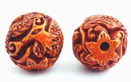 10 Large Carved  Dragon & Phoenix Beads