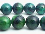 Large Deep Forest Green Azurite Chrysocolla Beads - 6mm, 8mm or 10mm