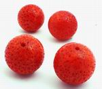 10 Large Strawberry Coral Beads
