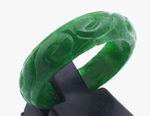 Enchanting Carved Forest Green Jade Ring