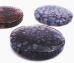 2 Large  Button Web Agate Beads -39mm