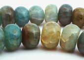 Larimar Blue Fire  Agate Rondelle Beads - Large & Heavy!