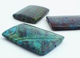 3 Huge Larimar Blue Jasper Rectangle Beads