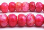 Chunky Lipstick Red Jade Rondelle Beads