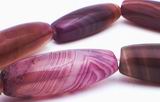 Slinky Long Purple Agate Barrel Beads