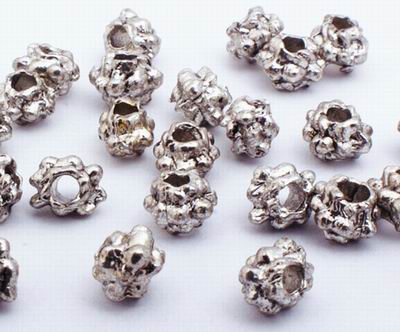 100 Tiny Tumbled Silver Wheel Bead Spacers