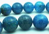 14mm Larimar Blue Fire Agate Beads