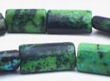 Striking Azurite Chrysocolla  Rectangle Beads