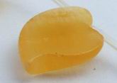 7 Unusual Large Yellow Jade Leaf Beads