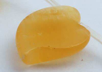 7 Unusual Large Yellow Jade Leaf Beads