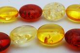 Enchanting 3-Tone Amber Button Beads