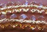 36 Sparkling FAC Golden Yellow Diamond Crystal Rondelles