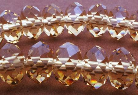 36 Sparkling FAC Golden Yellow Diamond Crystal Rondelles