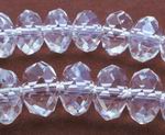 36 Sparkling FAC Clear Diamond Crystal Rondelle Beads