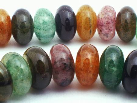 84 Multi Watermelon Tourmaline Rondelle Beads