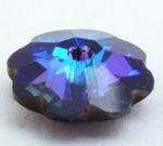 4 x AB Swarovski Vivid Indigo Flower Beads