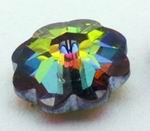 4 x AB Swarovski Bright Green Flower Beads - 6mm x 2mm
