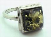 Unusual Green Amber Ring