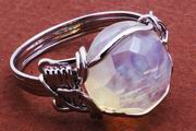 Enchanting Ladies Faceted Moonstone Lovers Ring