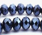 36 Sparkling FAC Devil Black Crystal Rondelle Beads