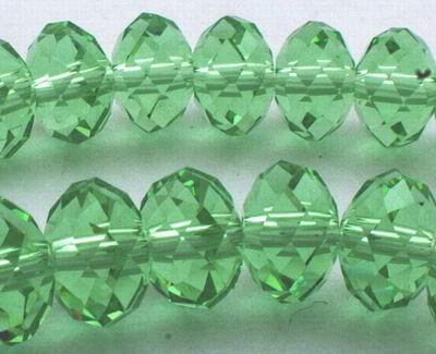 36 Sparkling FAC Peridot Green Diamond Crystal Rondelle Beads