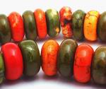 Cheerful  Multi-color  Large Turquoise Rondells - Heavy!