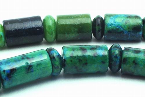 Ravishing Tube & Disc Chrysocolla Beads