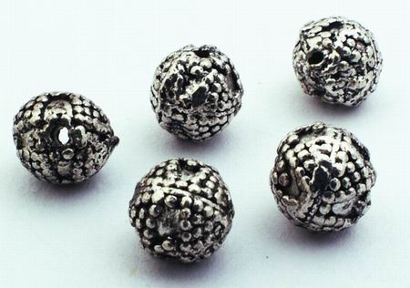 40 Golf Ball Silver-color Bead Spacers - 7mm