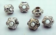 100 Tiny Silver Cog Bead Spacers - 925