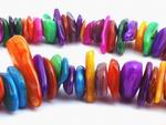Large Rainbow Mother of Pearl Chips - Long 32" Strand